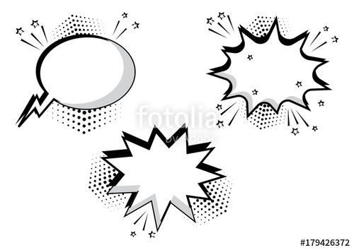 500x354 Set Black And White Comic Bubbles For Your Text Comic Sound