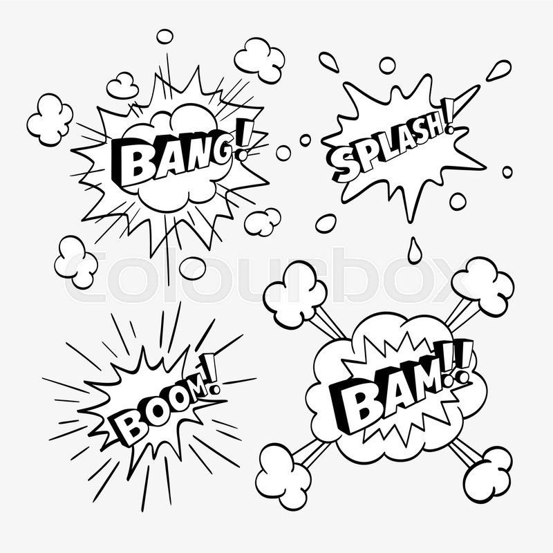 800x800 Set Of Comic Sound Effects Vector Stock Vector Colourbox