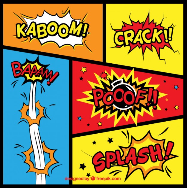 625x626 Variety Of Comic Sound Effects Vector Free Download
