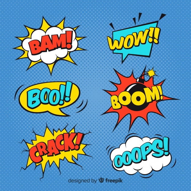 626x626 Collection Of Comic Sound Effects Vector Free Download