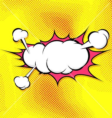 380x400 Big Bang Explosion Pop Art Comic Speech Bubble Vector