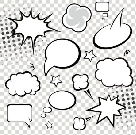 450x449 Comic Speech Bubbles Vector Illustration Black And White