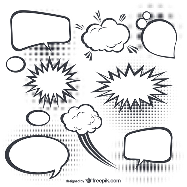 626x626 Comic Speech Bubbles Vector Free Download