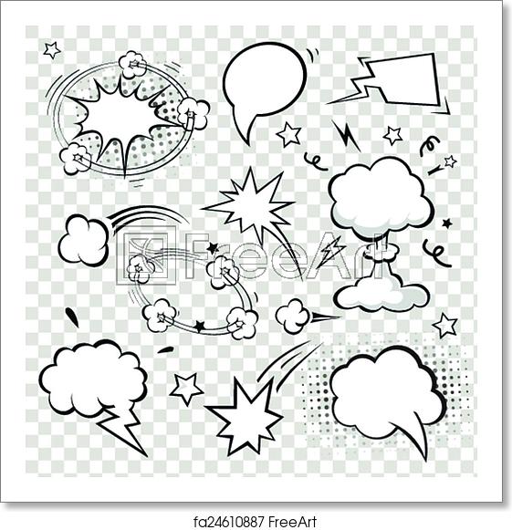 561x581 Free Art Print Of Comic Speech Bubbles Vector Illustration Comic