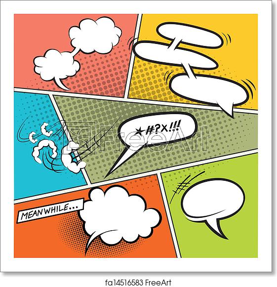 561x581 Free Art Print Of Retro Comic Speech Bubbles Retro Comic Speech