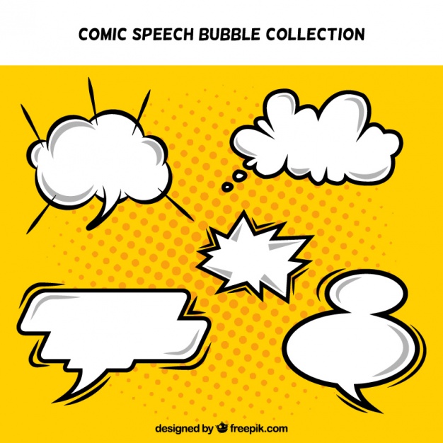 626x626 Pack Of Comic Speech Bubbles Vector Free Download