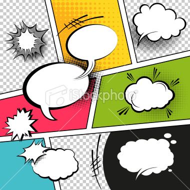 380x380 Comic Speech Bubbles On A Comic Strip Background, Vector