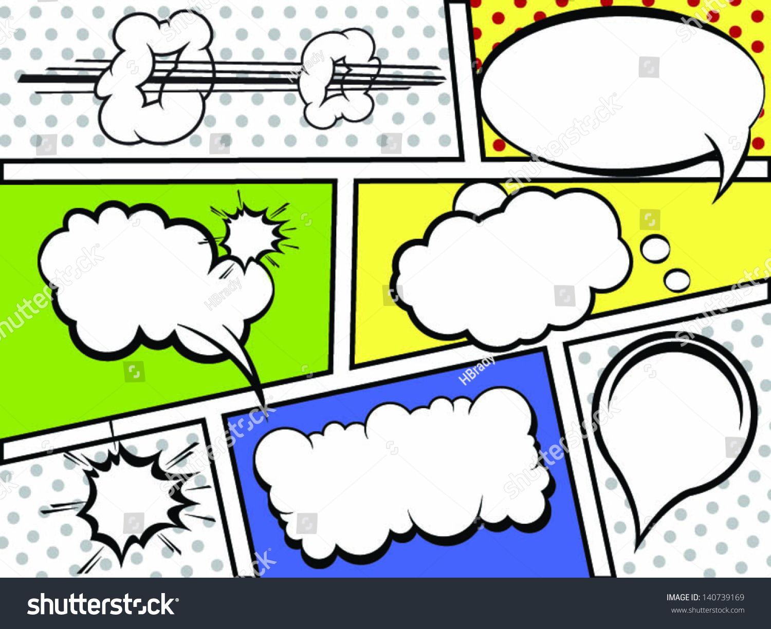 1500x1225 Comic Strip Speech Bubbles Vector Stock
