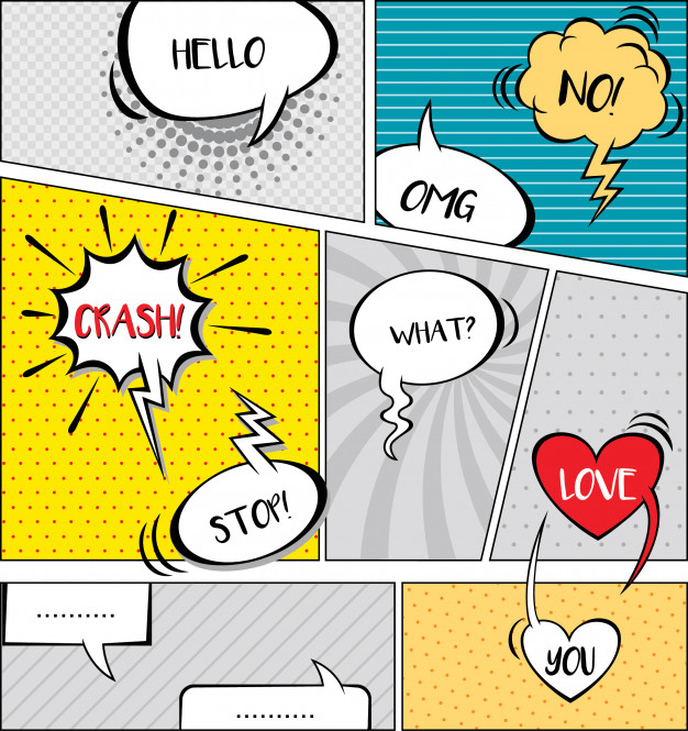 626x665 Comic Speech Bubbles And Comic Strip Background Vector Premium