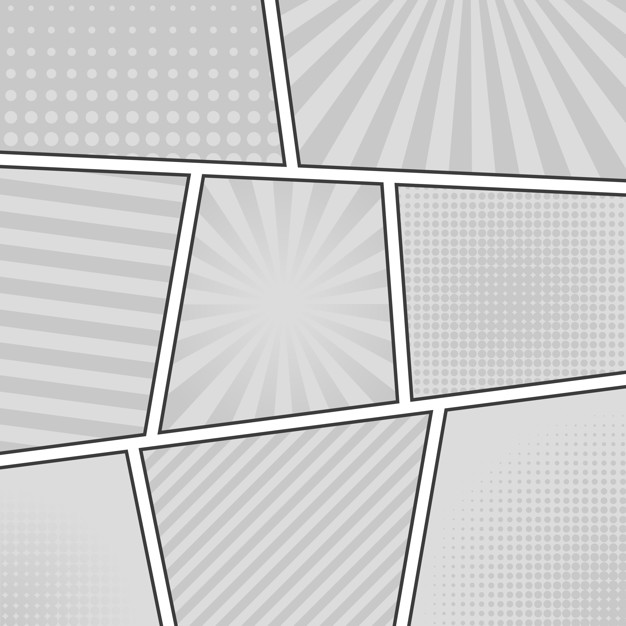 626x626 Comic Strip Monochrome Background Different Panels Rays, Lines