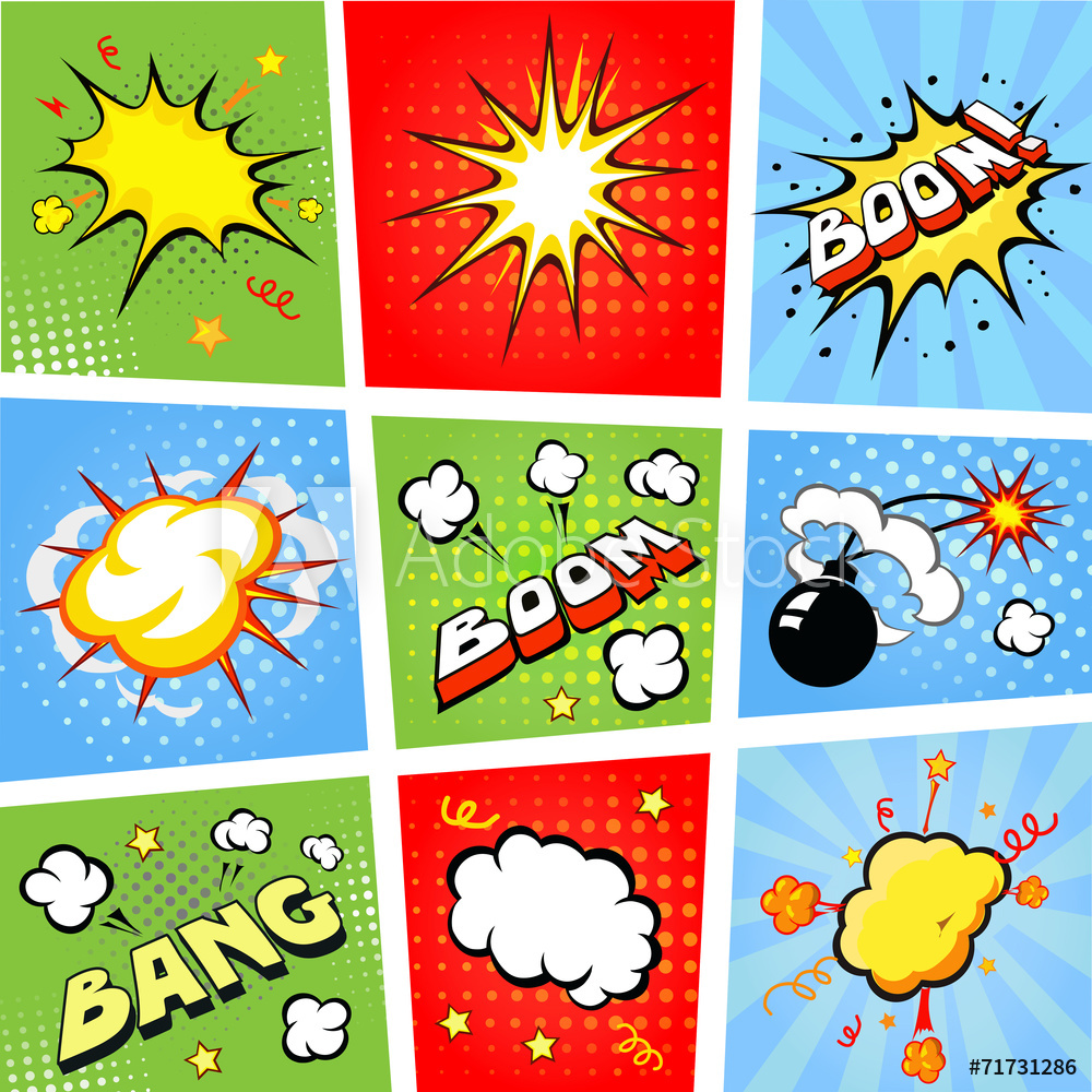 1000x1000 Photo Art Print Comic Speech Bubbles And Comic Strip Background