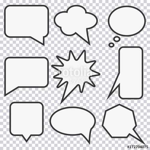 500x500 Speech Bubble Set Elements For Design Comic Strip Vector