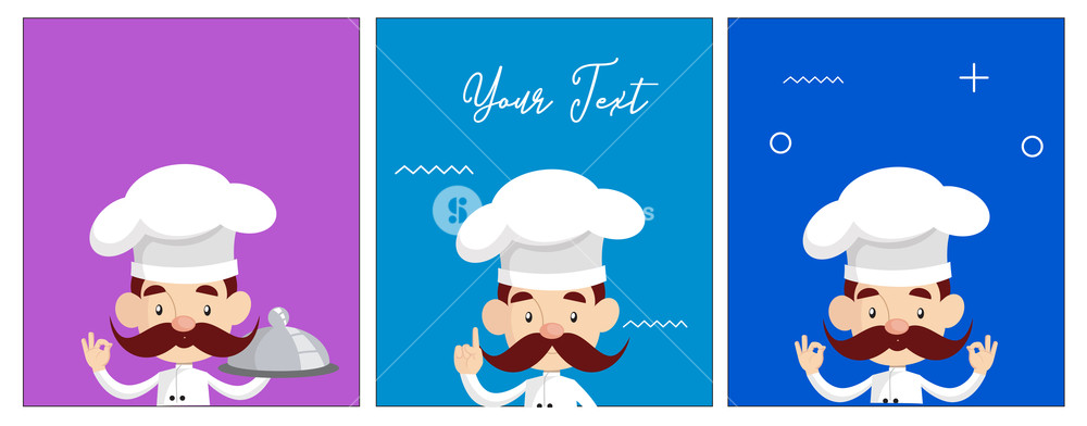 1000x392 Cartoon Chef Comic Strip Short Flat Vector Illustration Design