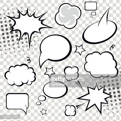 415x414 Comic Speech Bubbles And Comic Strip On Monochrome Background