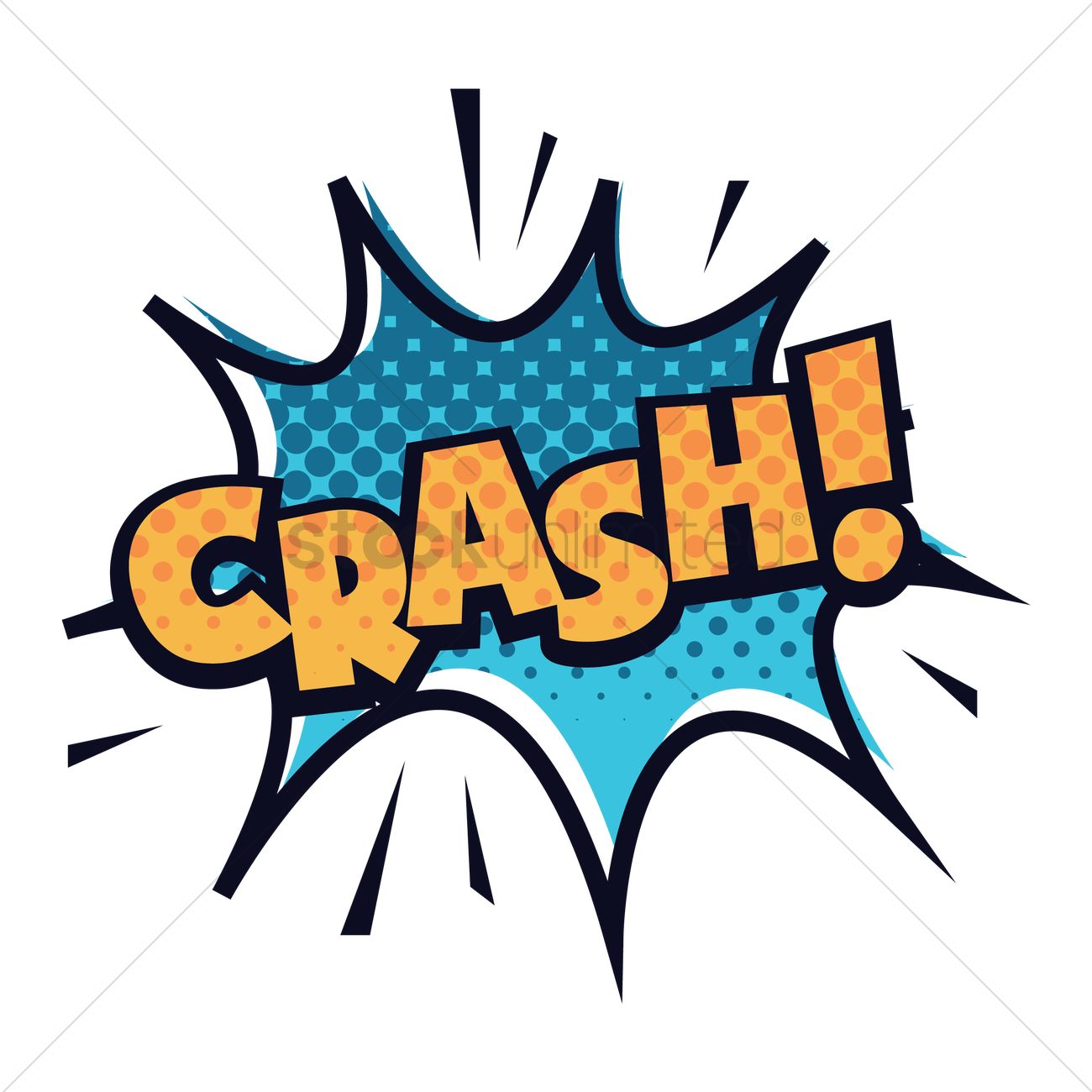 1300x1300 Crash Text With Comic Effect Vector Image