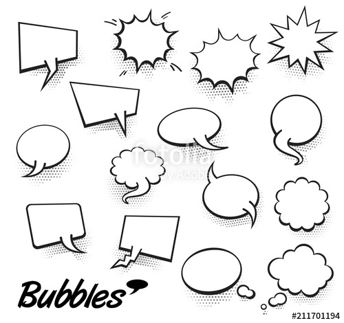 500x470 Set Of Blank Template In Pop Art Style Vector Comic Text Speech