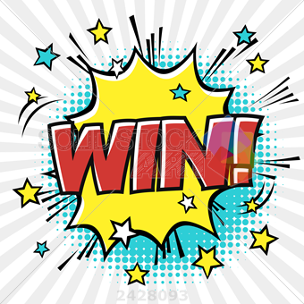 340x340 Stock Illustration Of Win Phrase In Speech Bubble Comic Text