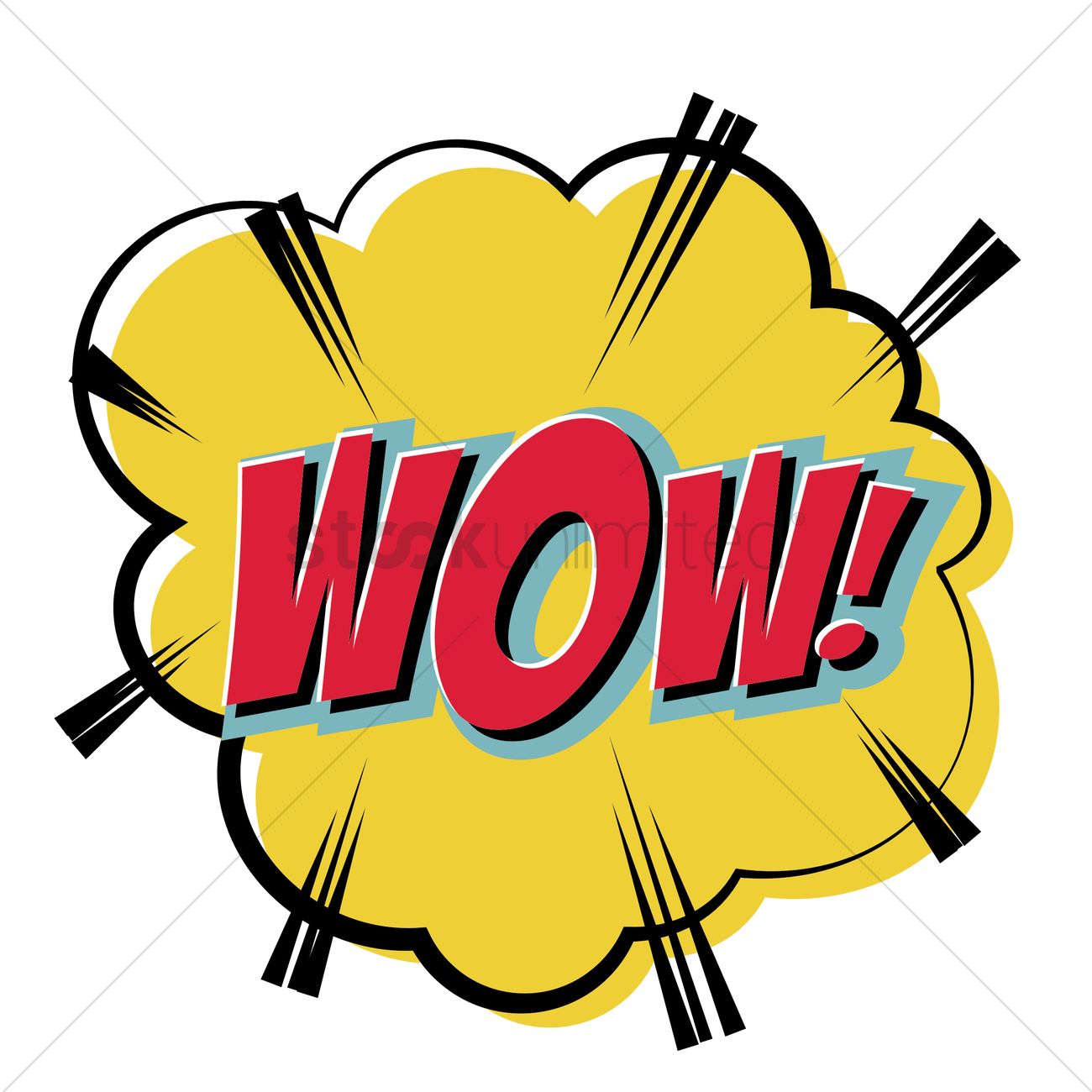 1300x1300 Wow Text With Comic Effect Vector Image