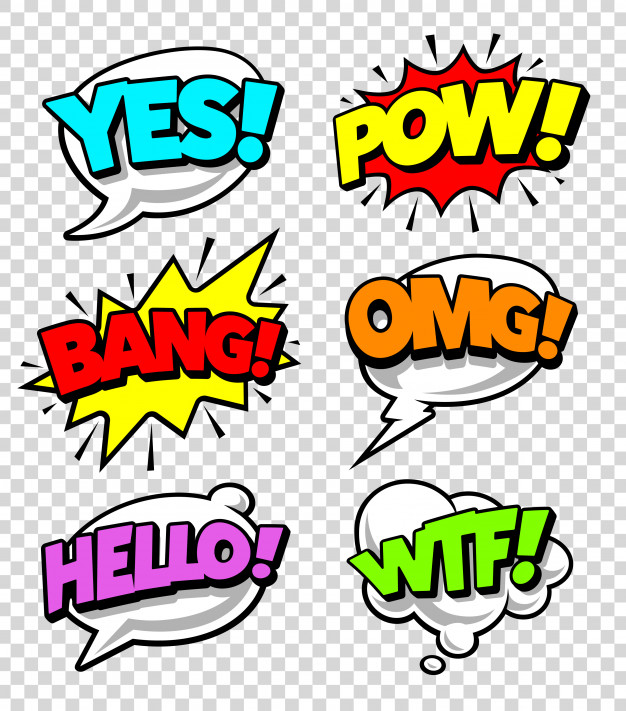 626x711 Colorful Comic Label Collection Vector Free Download