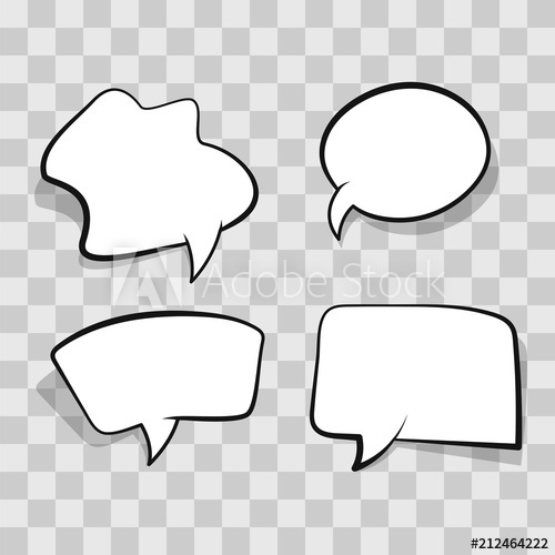 500x500 White Comic Speech Bubble Isolated On Transparent Background Set