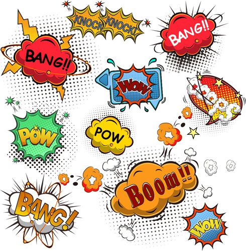 490x499 Funny Speech Bubbles Comic Styles Vectors Free Vector
