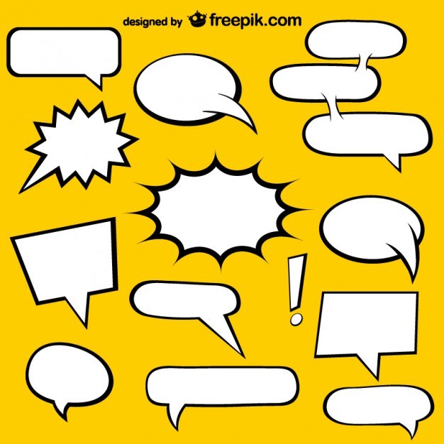 626x626 Comic Book Speech Bubbles Elements Free Vector