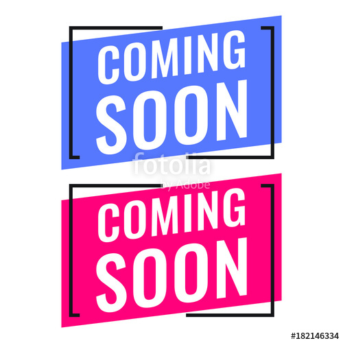 500x500 Coming Soon Vector Badge Illustrations On White Background