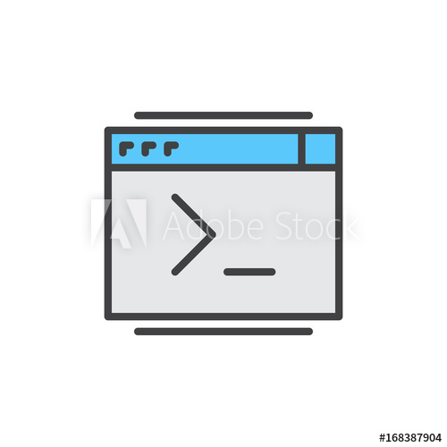 500x500 Command Console Filled Outline Icon, Line Vector Sign, Linear