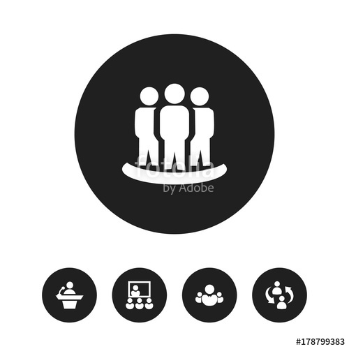 500x500 Set Of Editable Team Icons Includes Symbols Such As Publicity
