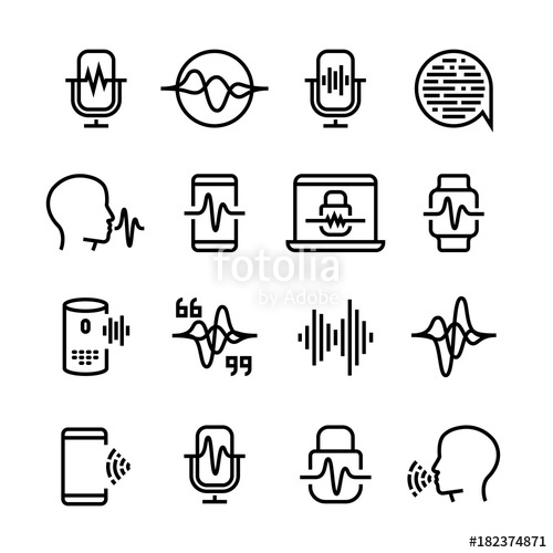 500x500 Voice And Speech Recognition, Cellular Network Vector Icons Mic