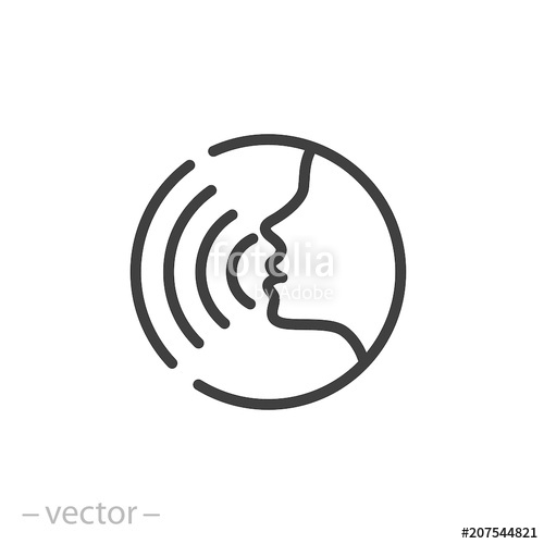 500x500 Voice Command With Sound Waves Icon Vector Stock Image