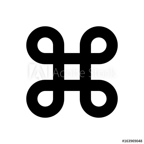 500x500 Bowen Knot Symbol For Command Key Simple Flat Black Illustration