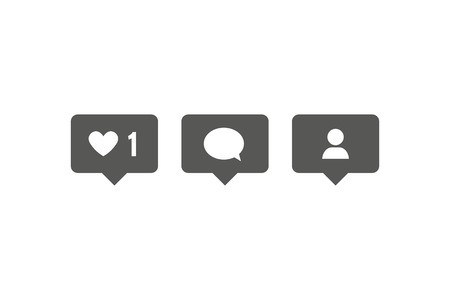 450x300 Social Media Set Icons Like, Follower, Comment Vector