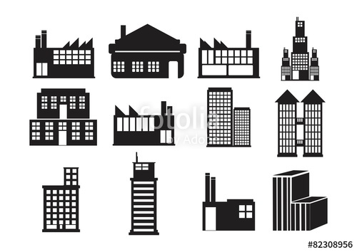 500x354 Commercial Building Icon Set Stock Image And Royalty Free Vector