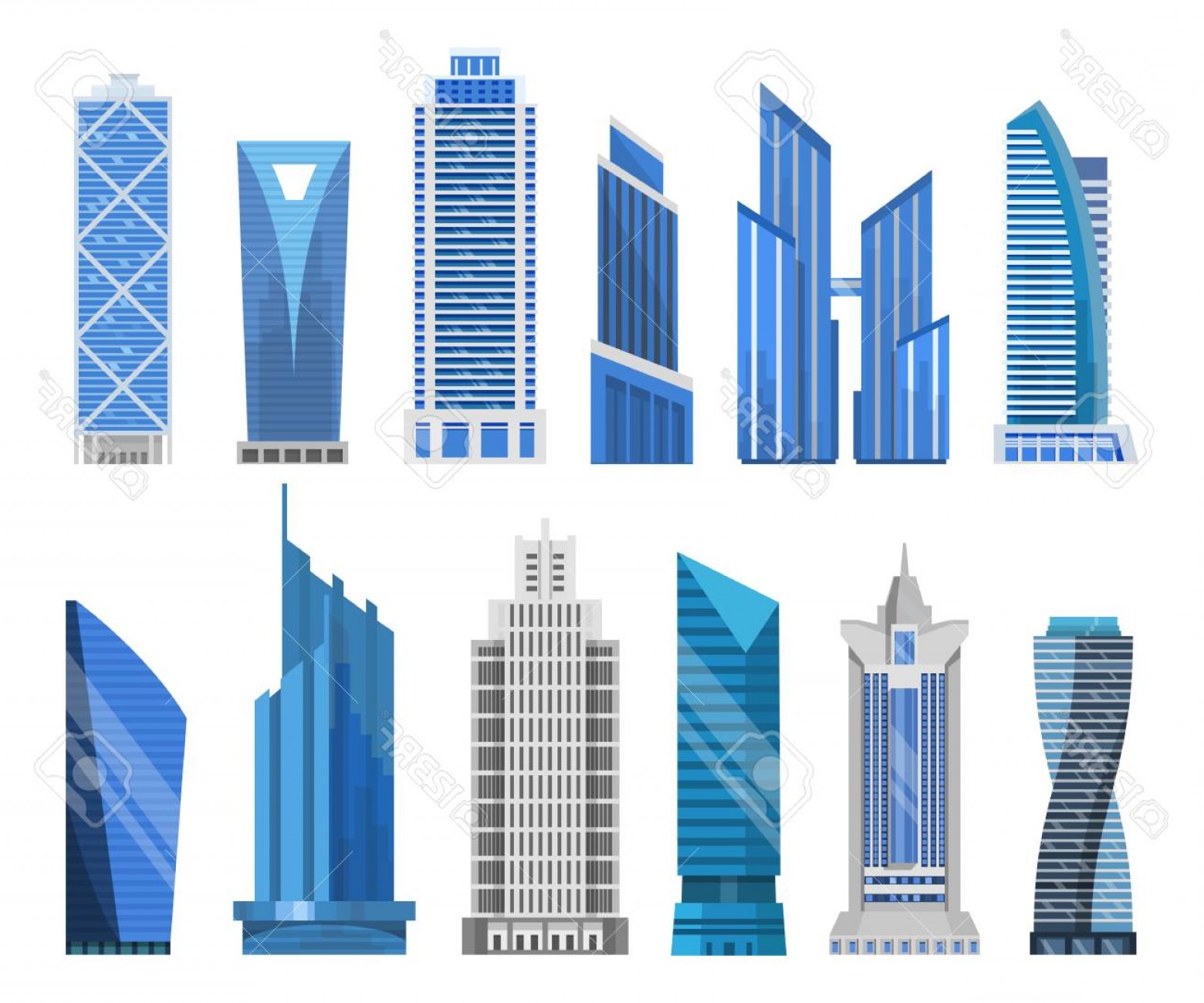 1560x1299 Photostock Vector Modern Skyscrapers In A Flat Style High Rise