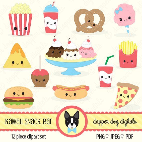 570x570 Kawaii Snack Food Clipart Pack