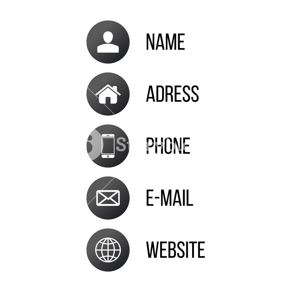 1000x1000 Contact Communication Icons For Business Card, Web, Apps Vector