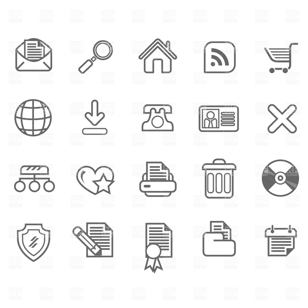 1200x1200 Internet And Communication Icons Vector Image Of Icons And Emblems