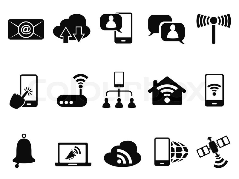 800x600 Isolated Digital Communication Icons Stock Vector Colourbox