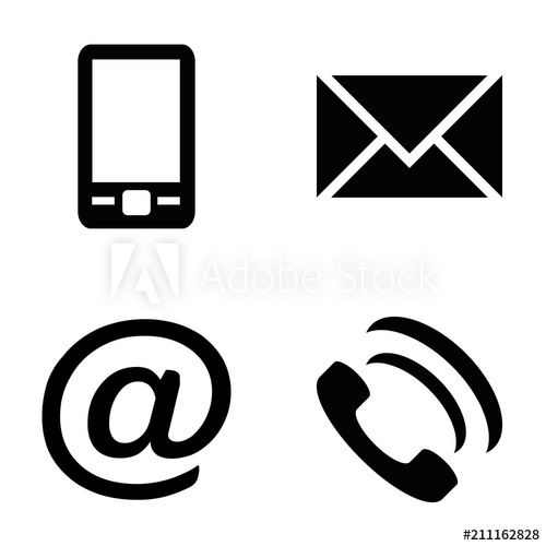 500x500 Vector Icon Set Flat Black Communication Icons