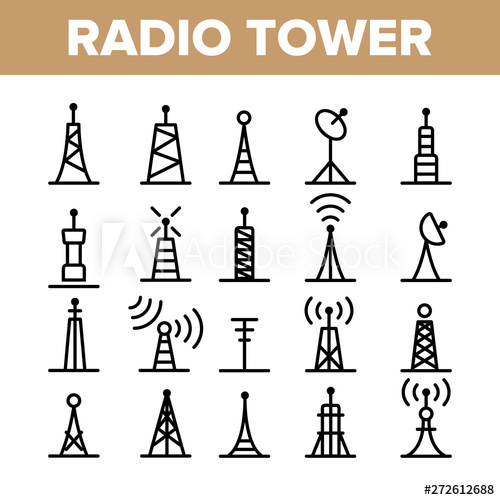 Radio Towers And Masts Vector Linear Icons Set Radio 500x500 Radio Towers And Masts Vector Linear Icons Set Radio
