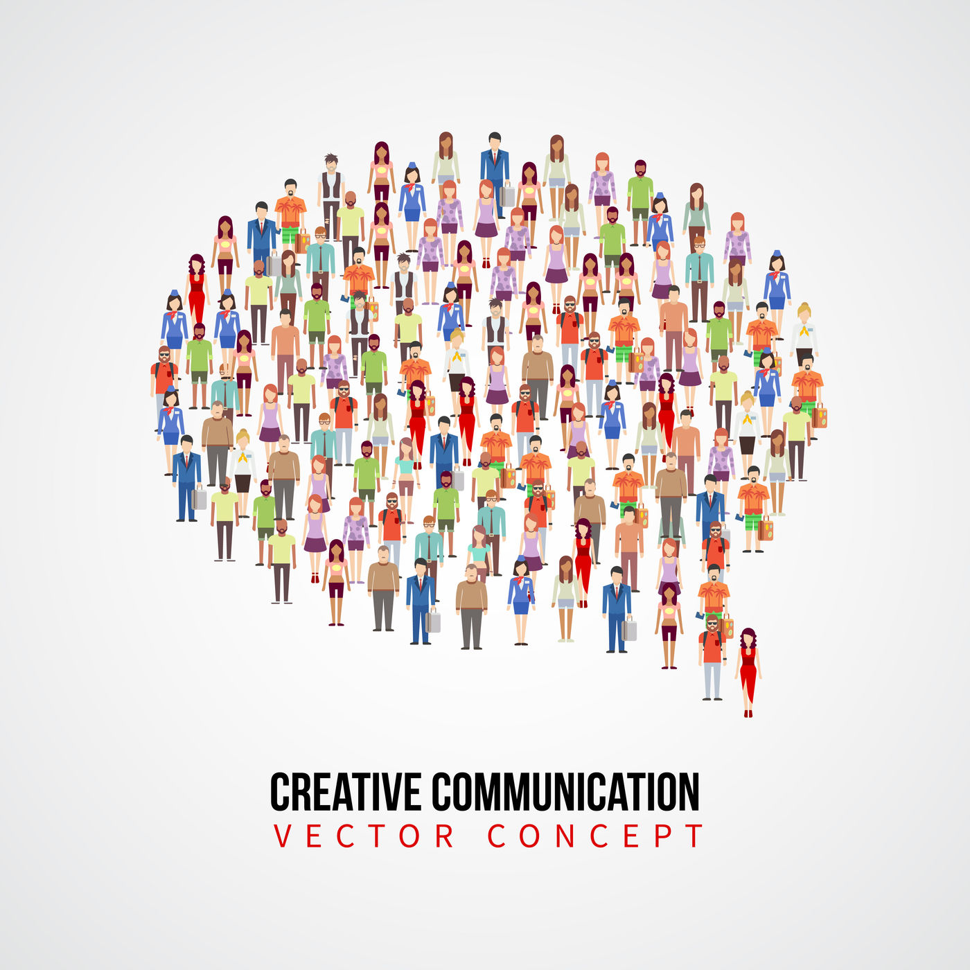 1400x1400 Communication Vector Concept, People Crowd In Speech Bubble Shape