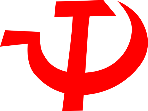 Communist Sign Of Thin Hammer And Sickle Upright Vector Image 500x374 Communist Sign Of Thin Hammer And Sickle Upright Vector Image