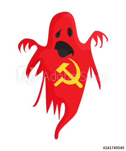 417x500 The Specter Of Communism Funny Vector Illustration A Spectre