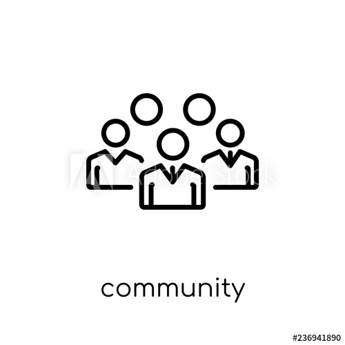 500x500 Community Icon Trendy Modern Flat Linear Vector Community Icon