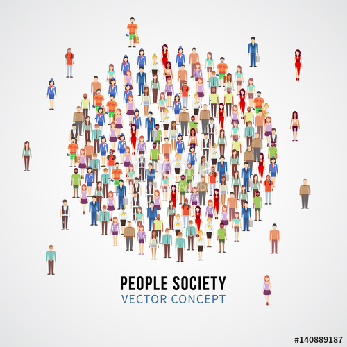 500x500 Large People Crowd In Circle Shape Society, People Community