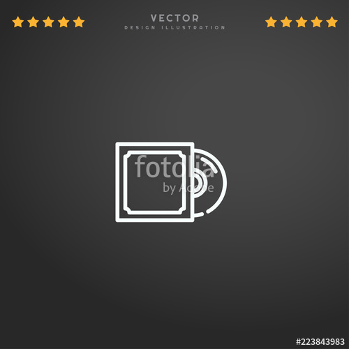 500x500 Outline Compact Disc Icon Isolated On Gradient Background