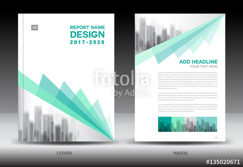 500x344 Annual Report Brochure Flyer Template, Green Cover Design