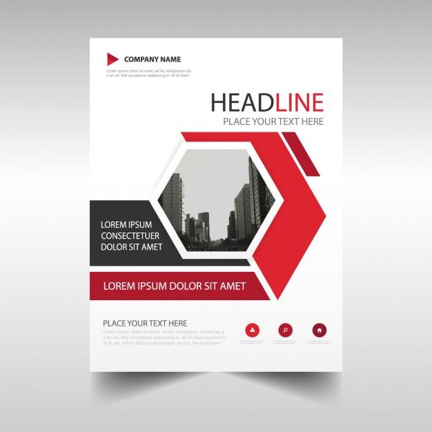 626x626 Corporate Brochure With Hexagonal Shapes Free Vector Leaflet