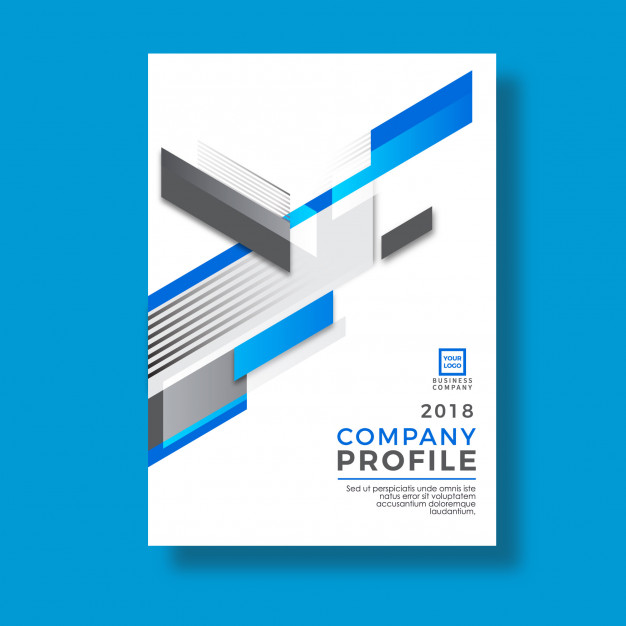 626x626 Blue Modern Geometry Design Company Profile Design Vector